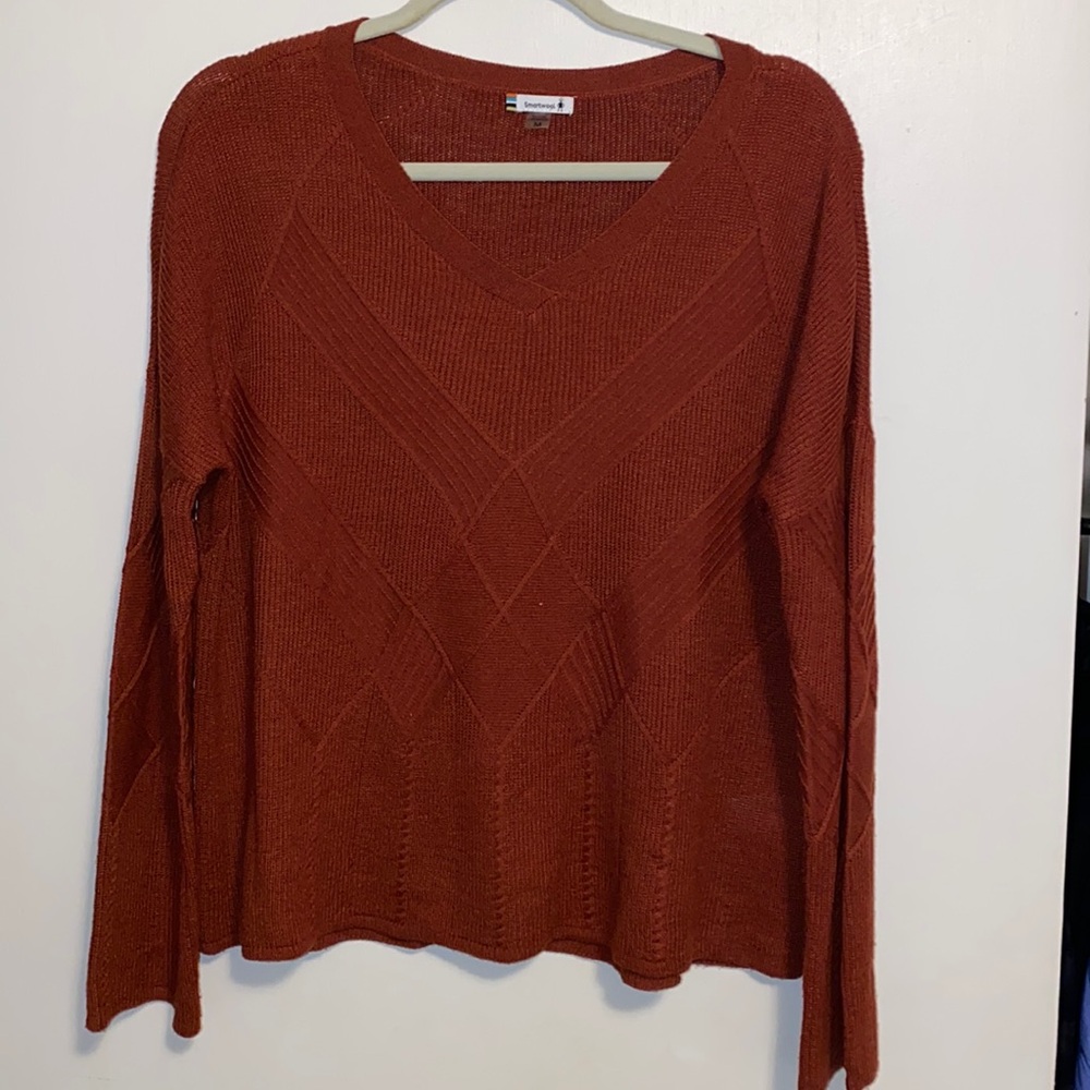 Smartwool Women’s Shadow Pine Cable Merino Wool V-neck Sweater